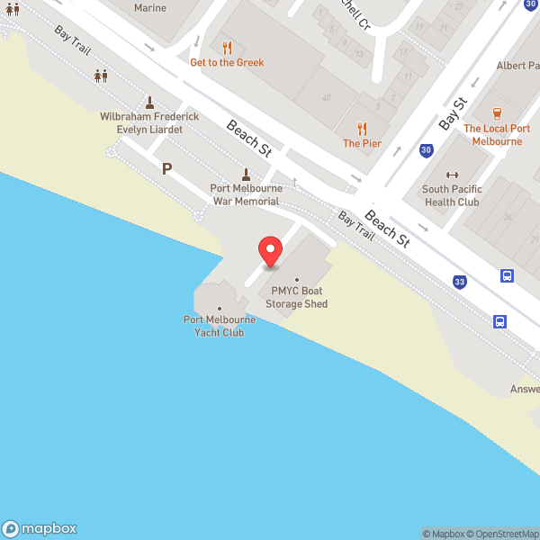 Map of Port Melbourne Yacht Club