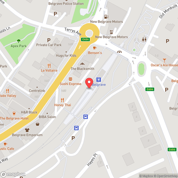Map of Belgrave Station