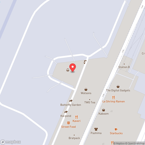 Map of Gates B1–B4