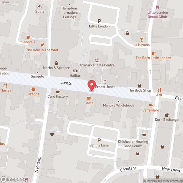 Map of Costa Coffee
