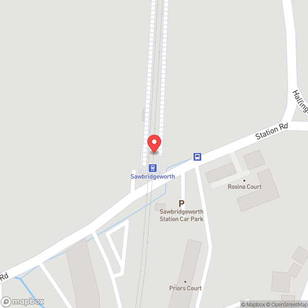 Map of Sawbridgeworth Railway Station (SAW)