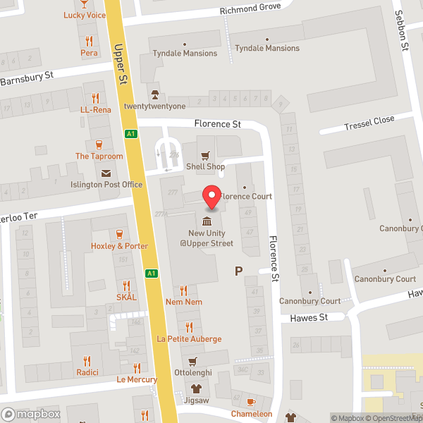 Map of Unity Unitarian Church