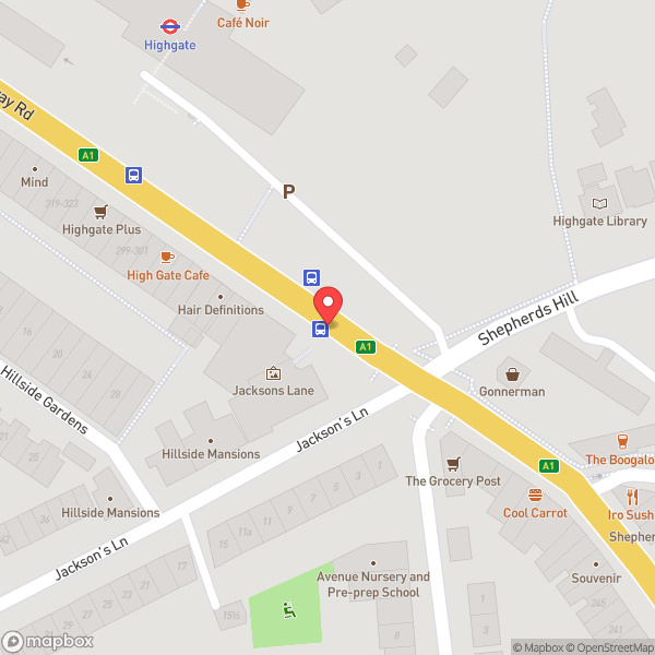 Map of Jacksons Lane