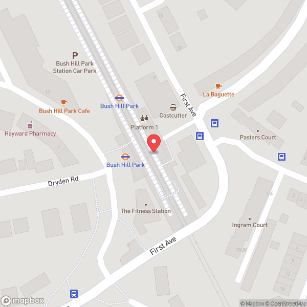 Map of Bush Hill Park Railway Station (BHK)