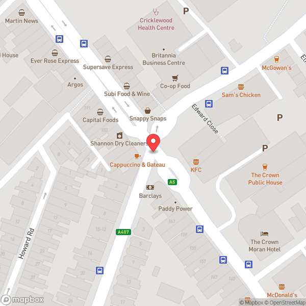 Map of Costa Coffee