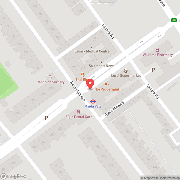 Map of Maida Vale London Underground Station
