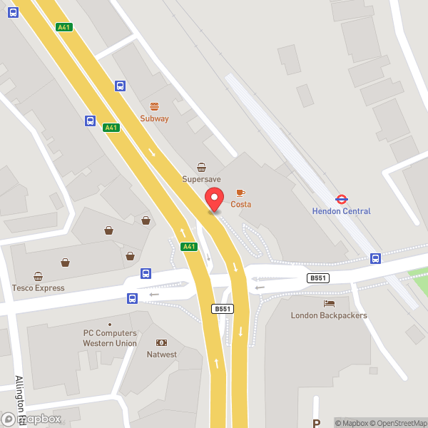 Map of Costa Coffee