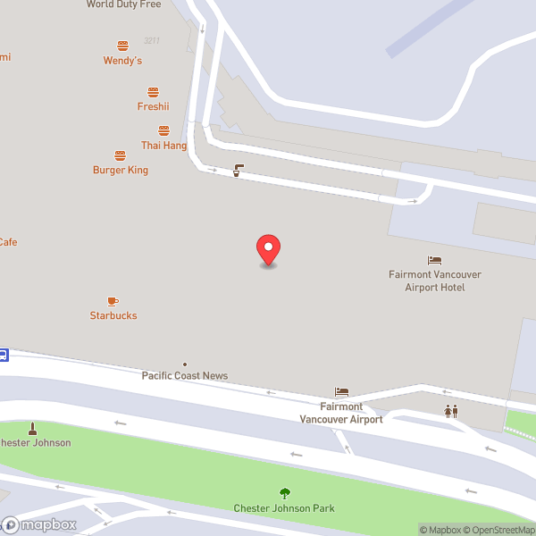 Map of Fairmont Vancouver Airport