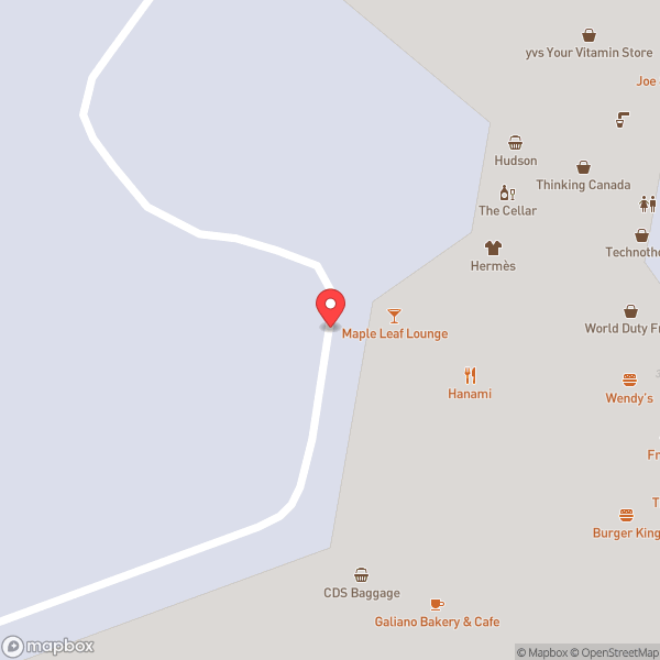 Map of Maple Leaf Lounge (International)
