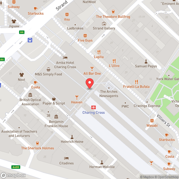 Map of Charing Cross Railway Station (CHX)