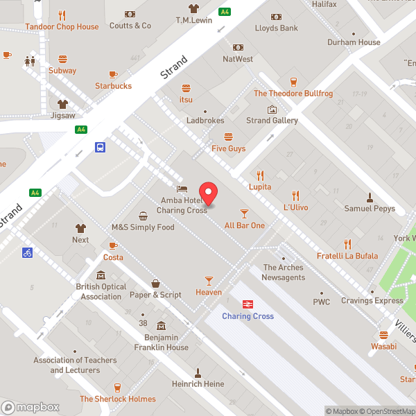 Map of Amba Charing Cross Hotel