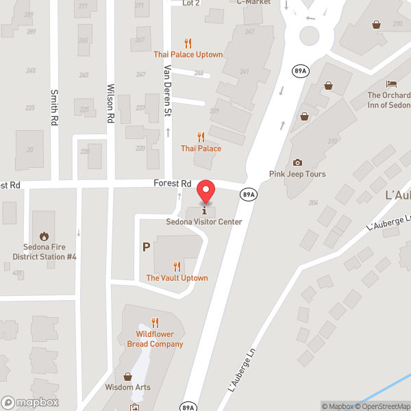 Map of Sedona Visitor Information Center