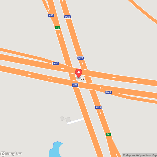 Map of M25 Junction 16 / M40 Junction 1A