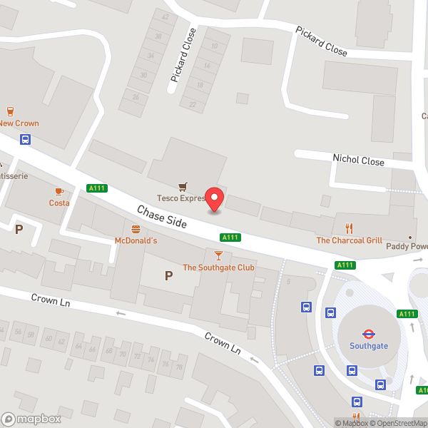 Map of Southgate Club