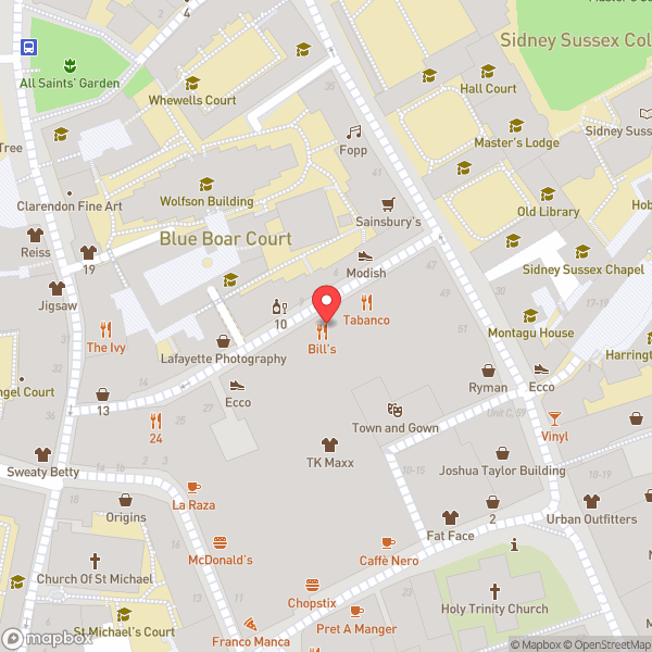 Map of Bill's Restaurant