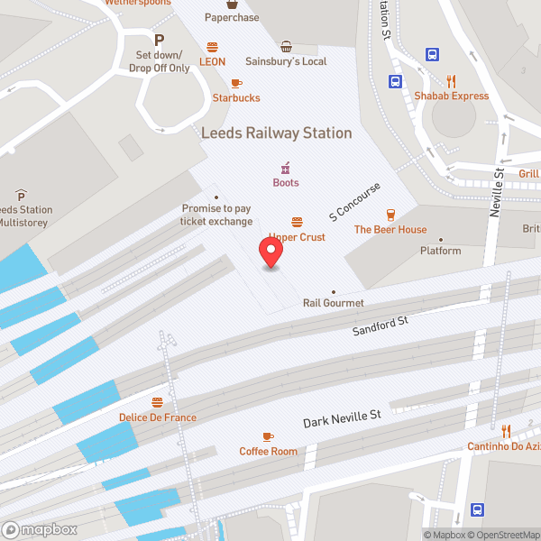 Map of Leeds Railway Station (LDS)