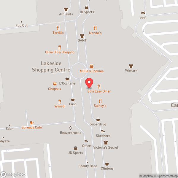 Map of Lakeside Shopping Centre