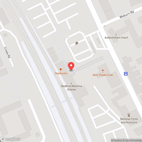 Map of Bedford Railway Station (BDM)