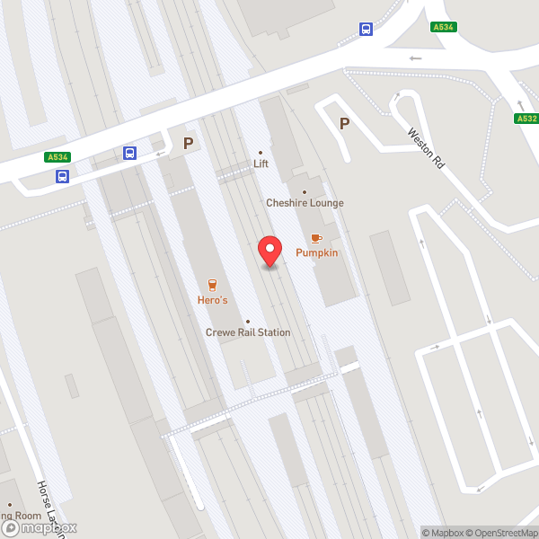 Map of Crewe Railway Station (CRE)