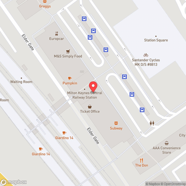 Map of Milton Keynes Central Railway Station (MKC)