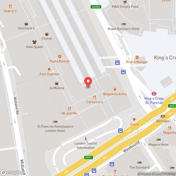 Map of London St Pancras International Railway Station (STP)