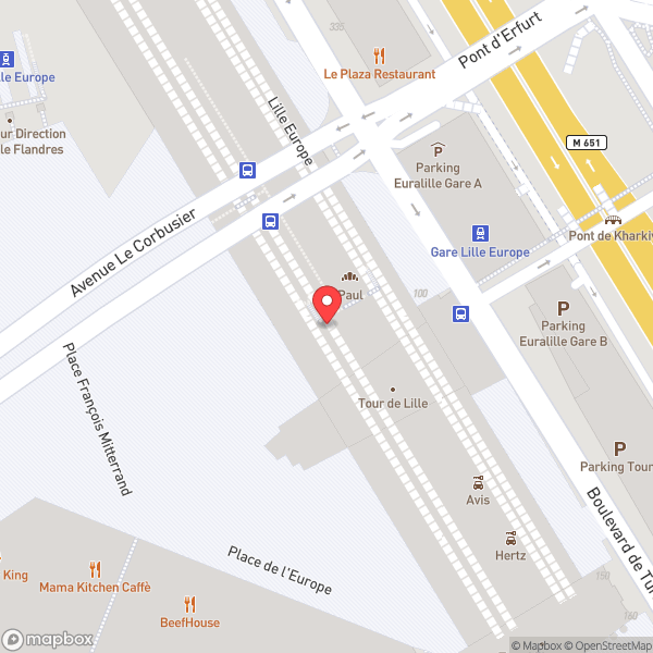 Map of Lille Europe Railway Station (Gare SNCF de Lille Europe)