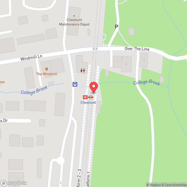 Map of Cheshunt Railway Station (CHN)