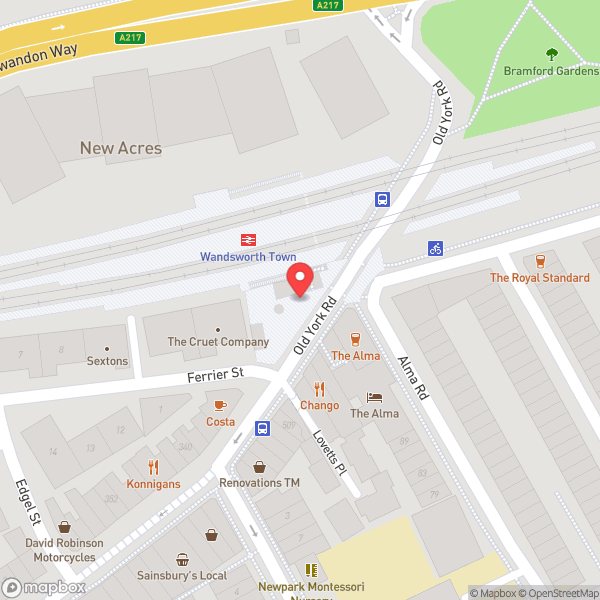 Map of Wandsworth Town Railway Station (WNT)