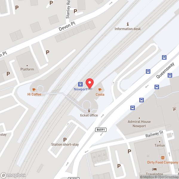 Map of Newport Railway Station (NWP)