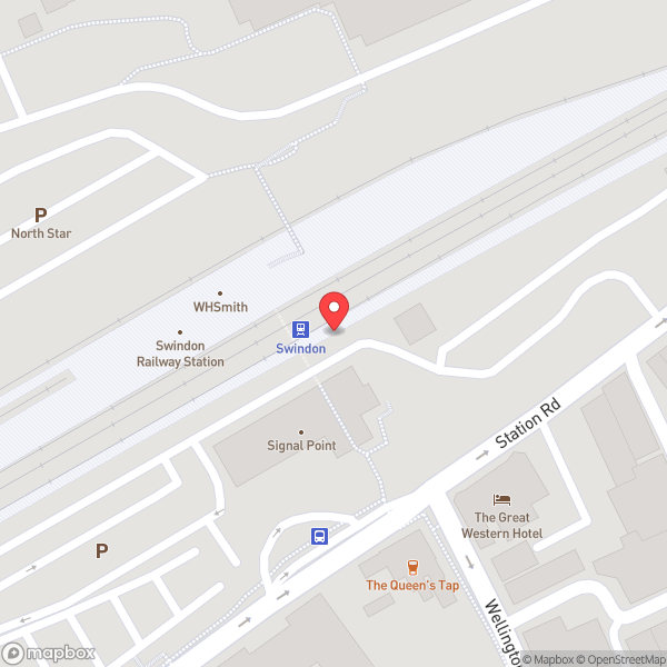 Map of Swindon Railway Station (SWI)