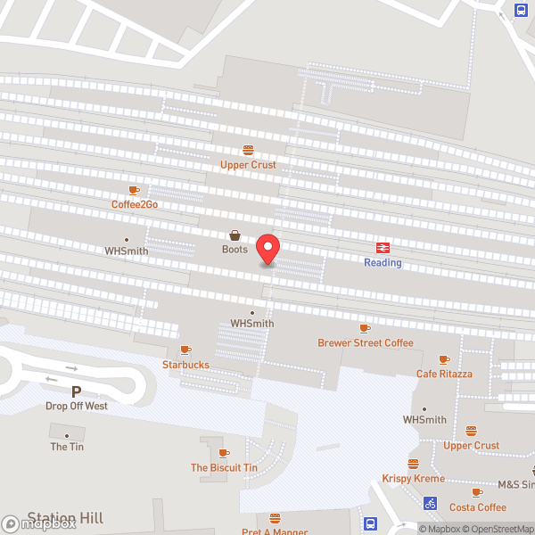 Map of Reading Railway Station (RDG)