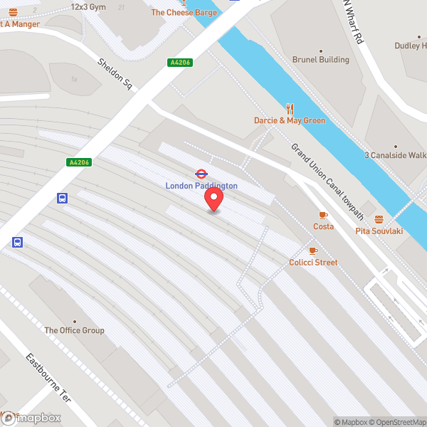 Map of Paddington London Underground Station (Hammersmith & City and Circle lines)