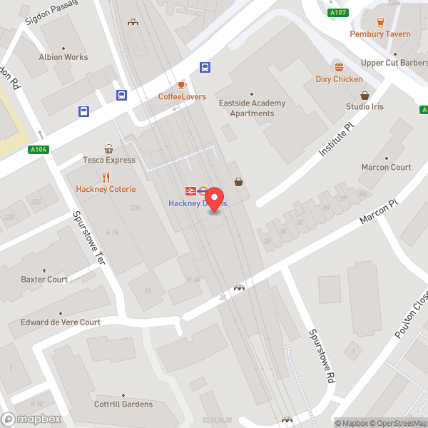 Map of Hackney Downs Railway Station (HAC)