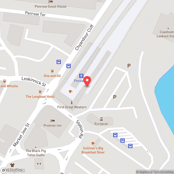 Map of Penzance Railway Station (PNZ) (PZC)