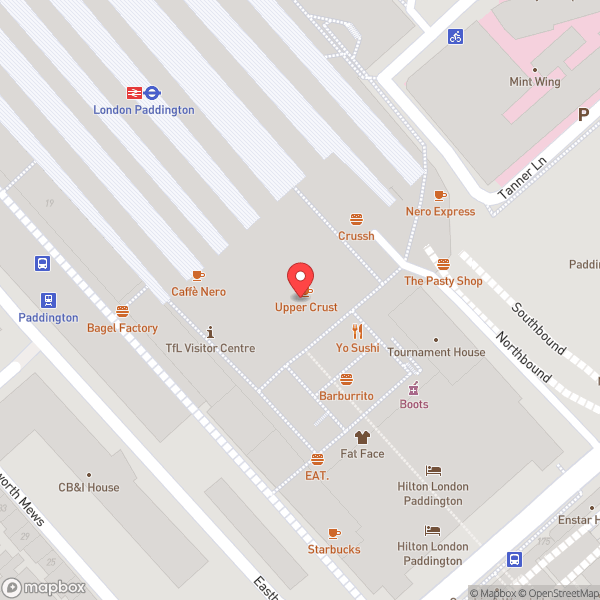 Map of London Paddington Railway Station (PAD)