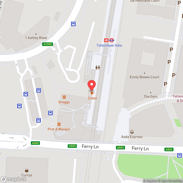Map of Tottenham Hale Railway Station (TOM)