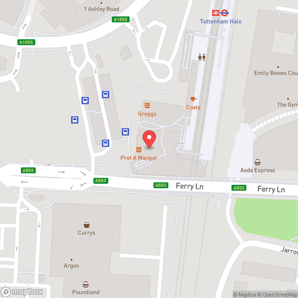 Map of Tottenham Hale London Underground Station