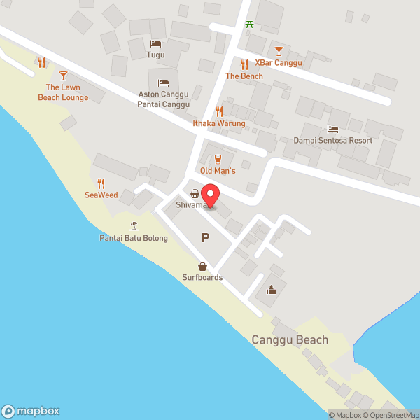 Map of Canggu Beach (Pantai Canggu)