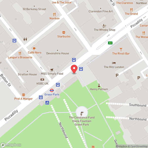 Map of The Ritz Restaurant