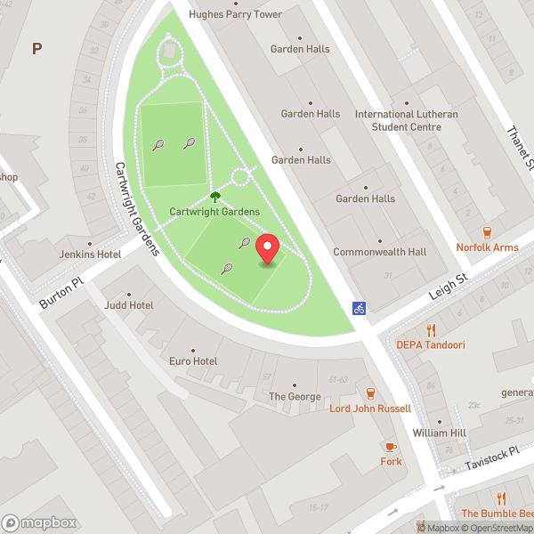 Map of Cartwright Gardens