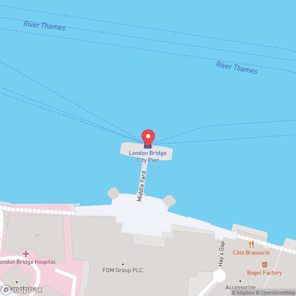 Map of London Bridge City Pier