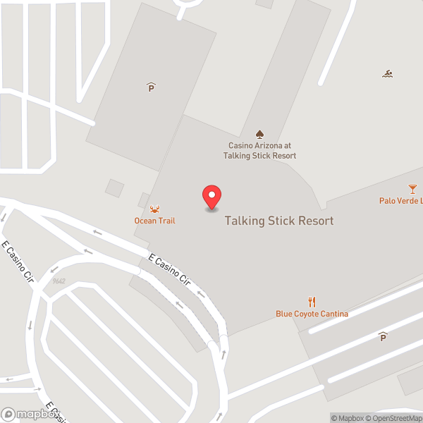 Map of Casino Arizona at Talking Stick