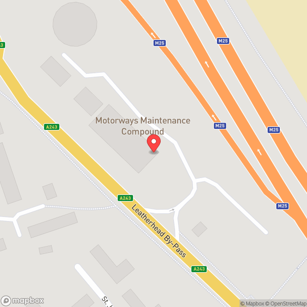 Map of Leatherhead Motorway Depot