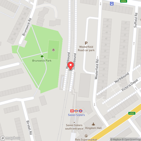 Map of Seven Sisters Railway Station (SVS)
