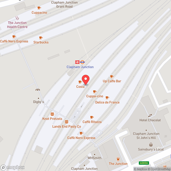 Map of Clapham Junction Railway Station (CLJ)
