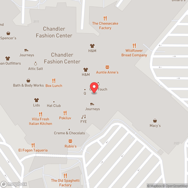 Map of Chandler Mall Parking Lot