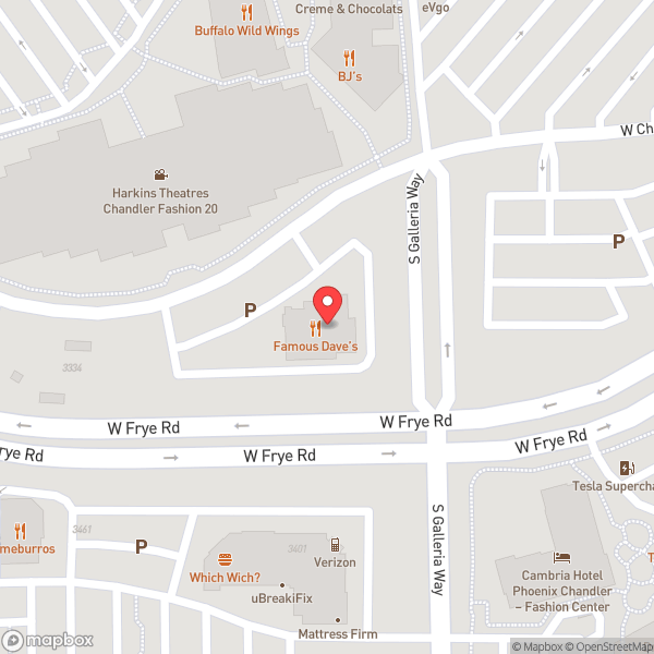 Map of Famous Dave's