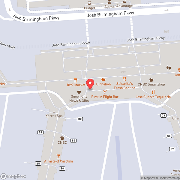 Map of Charlotte Douglas International Airport (CLT)