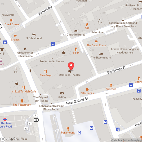 Map of Dominion Theatre