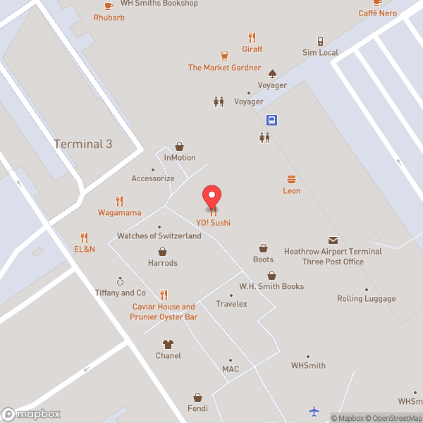 Map of YO! Sushi